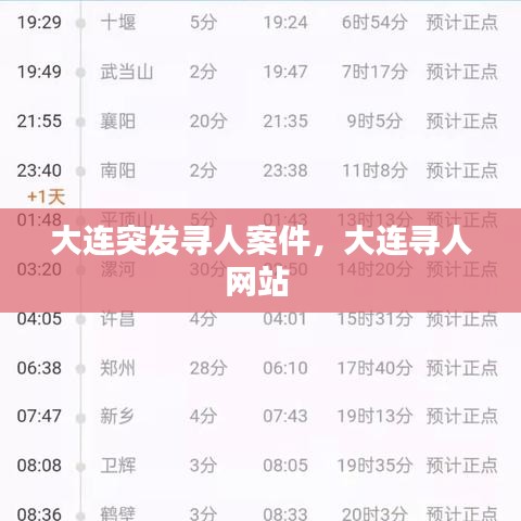大连突发寻人案件，大连寻人网站 