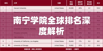 南宁学院全球排名深度解析